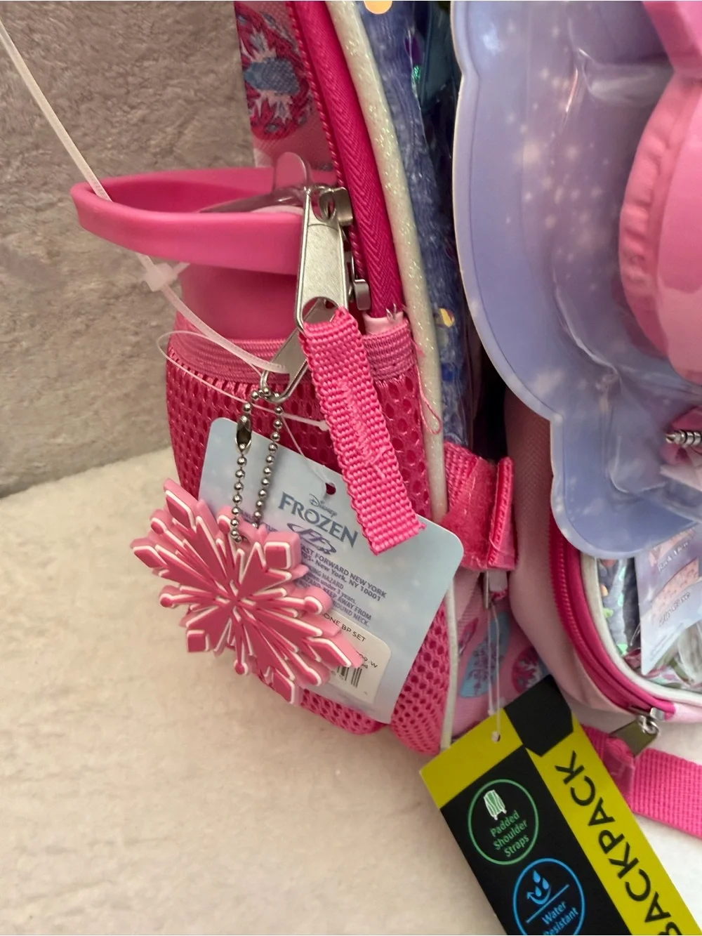 Disney Frozen Pink & Purple Kids Backpack with Elsa and Anna